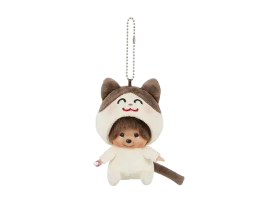 Sekiguchi Irasutoya x Monchhichi Kao-deka SS Keychain Cat