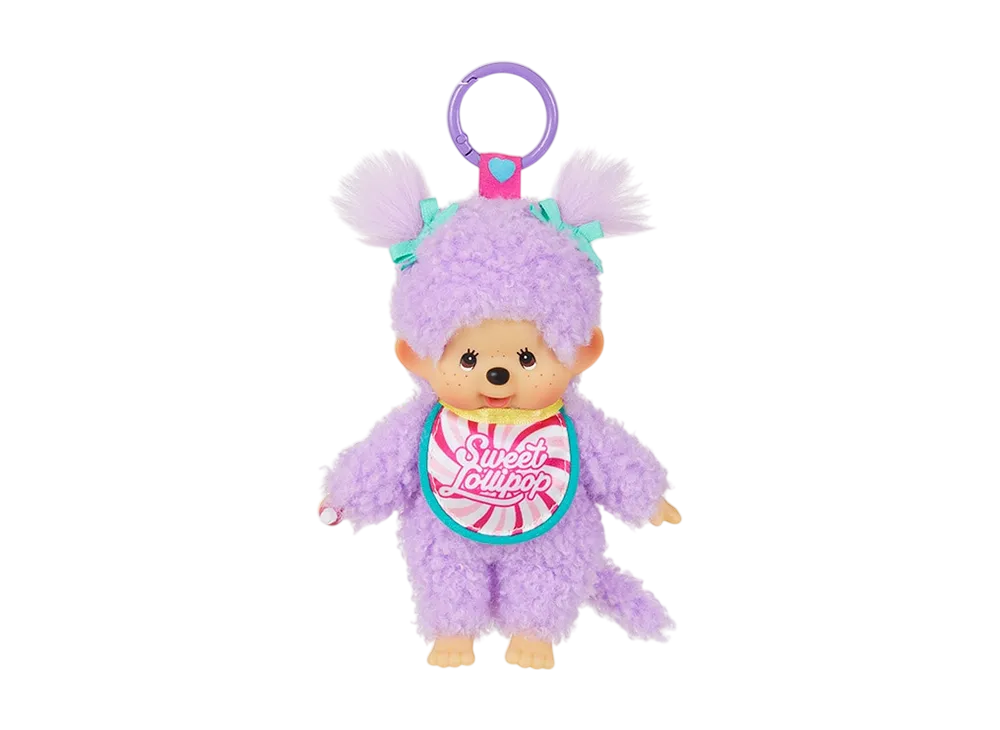 Sekiguchi Sweet Lollipop Monchhichi Keychain (Purple)