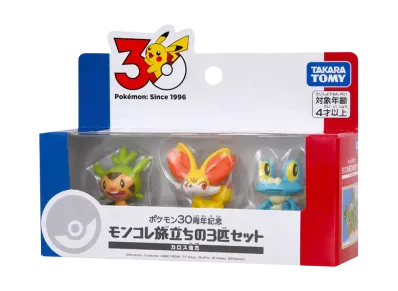 TAKARA TOMY "MONSTER COLLECTION" -Pokemon 30th Anniversary Moncolle: First Partner Trio Set- Kalos Region