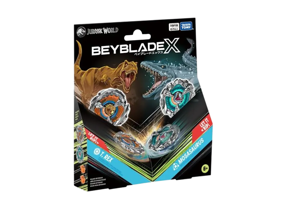 TAKARA TOMY "BEYBLADE X" BX-00 Jurassic World T-Rex/Mosasaurus (B4 Store Exclusive) - ¥