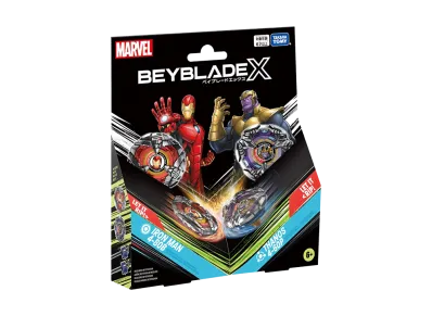 TAKARA TOMY "BEYBLADE X" BX-00 Marvel Iron Man 4-80B / Thanos 4-60P (B4 Store Exclusive)
