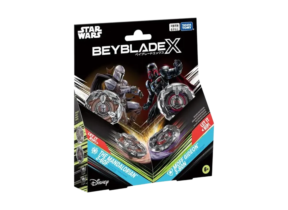 TAKARA TOMY "BEYBLADE X" BX-00 Star Wars Mandalorian 3-60F / Moff Gideon 3-80N (B4 Store Exclusive) - ¥