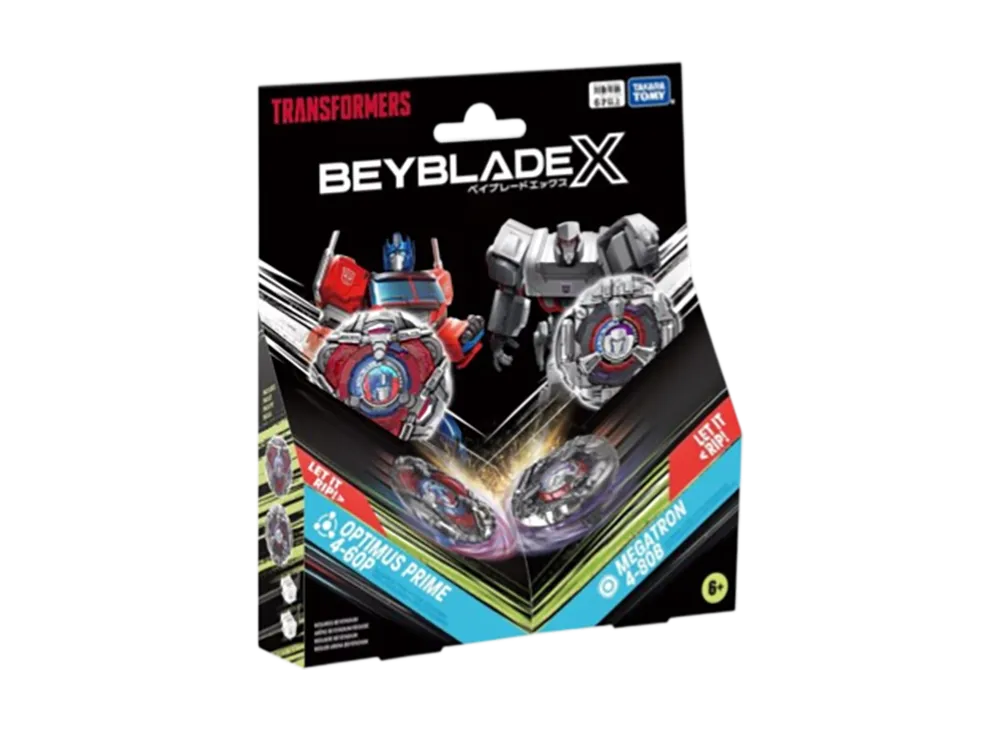TAKARA TOMY "BEYBLADE X" BX-00 Transformers Optimus Prime 4-60P / Megatron 4-80B - ¥