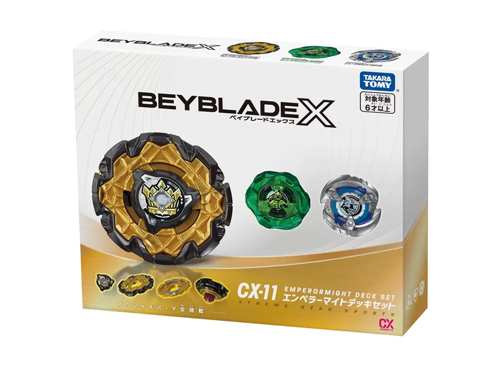 TAKARA TOMY "BEYBLADE X" CX-11 Emperor Mite Deck Set