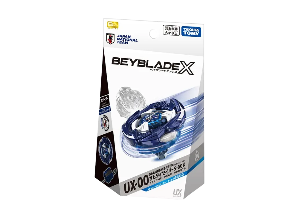 タカラトミー【ベイブレードX】UX-00 サムライセイバー5-60K メタルコート:サムライブルー サッカー日本代表Ver.