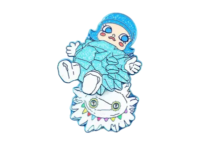 POP MART MOLLY x INSTINCTOY EROSION MOLLY COSTUME Pin Badge (ICE LIQUID MOLLY)