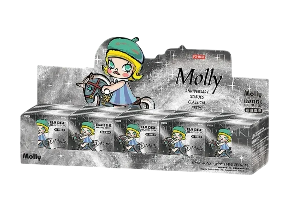 POP MART MOLLY Anniversary Statues Classical Retro Series Badge [Assortment Box]