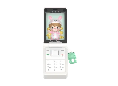 POP MART Sweet Bean Pearl White Flip Phone