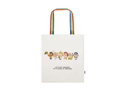 POP MART CRYBABY CHEER UP, BABY! Canvas Bag (White Ver.)
