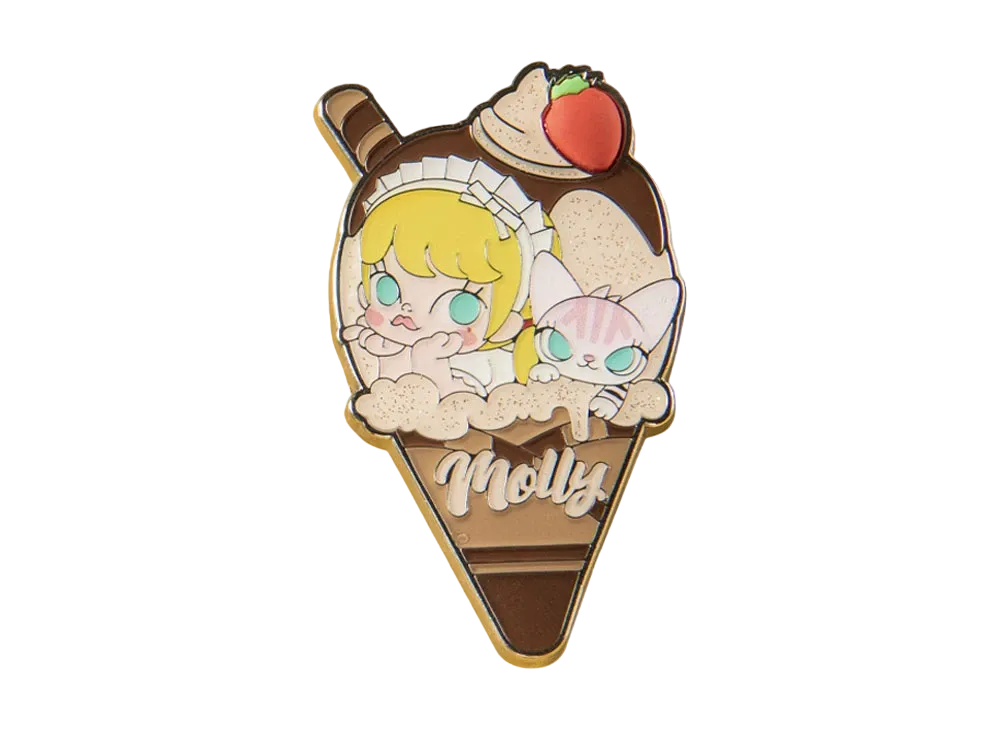 POP MART POP Summer Party Series MOLLY Ice Cream Badge Hazelnut Latte