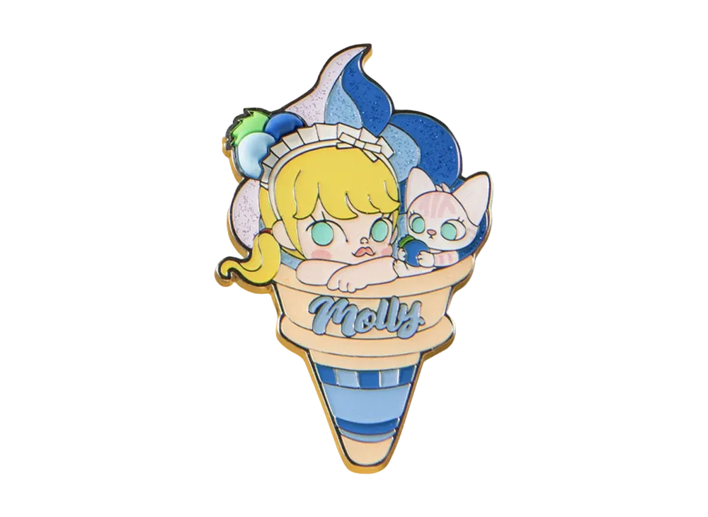 POP MART POP Summer Party Series MOLLY Ice Cream Badge Blueberry Cheese