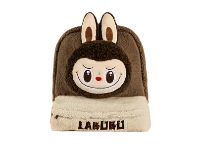 POP MART Classic Bag Series LABUBU Berber Fleece Backpack Brown
