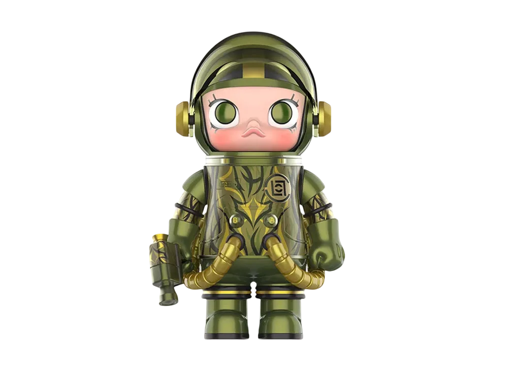 POP MART "MEGA COLLECTIONS" SPACE MOLLY 100% CLOT-Olive Alienegra