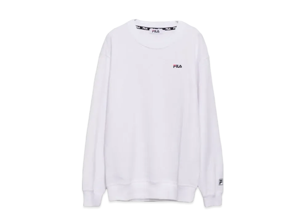 FILA One Point Big Silhouette Embroidered Logo Sweatshirt Sweatshirt Fleece "White"