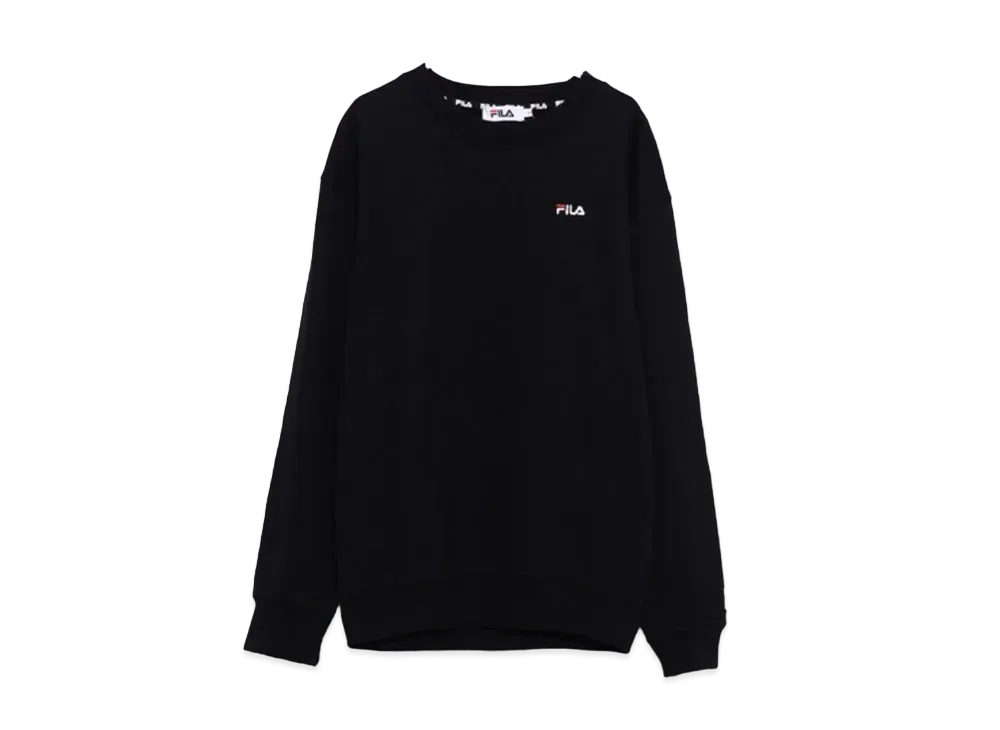 FILA One Point Big Silhouette Embroidered Logo Sweatshirt Sweatshirt Fleece "Black"