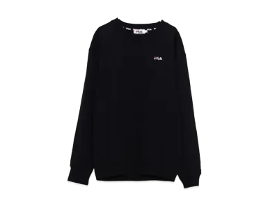 FILA One Point Big Silhouette Embroidered Logo Sweatshirt Sweatshirt Fleece "Black"