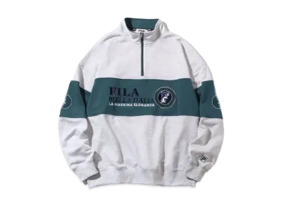 FILA Line Switching Vintage Logo Half Zip Pullover "Ash"