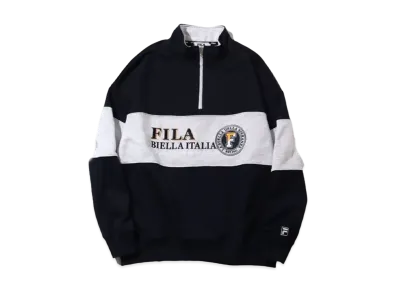 FILA Line Switching Vintage Logo Half Zip Pullover "Navy"
