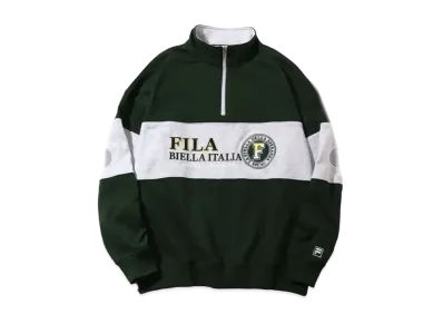 FILA Line Switching Vintage Logo Half Zip Pullover "Green"