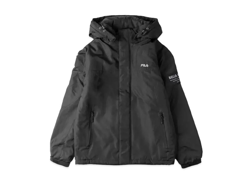 FILA One-Point Logo Embroidery Color Scheme Switching Aluminum Coating Filling Eco Down Jacket Outerwear "Black"