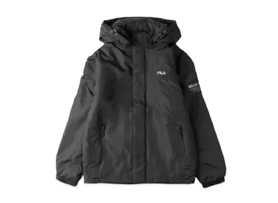 FILA One-Point Logo Embroidery Color Scheme Switching Aluminum Coating Filling Eco Down Jacket Outerwear "Black"