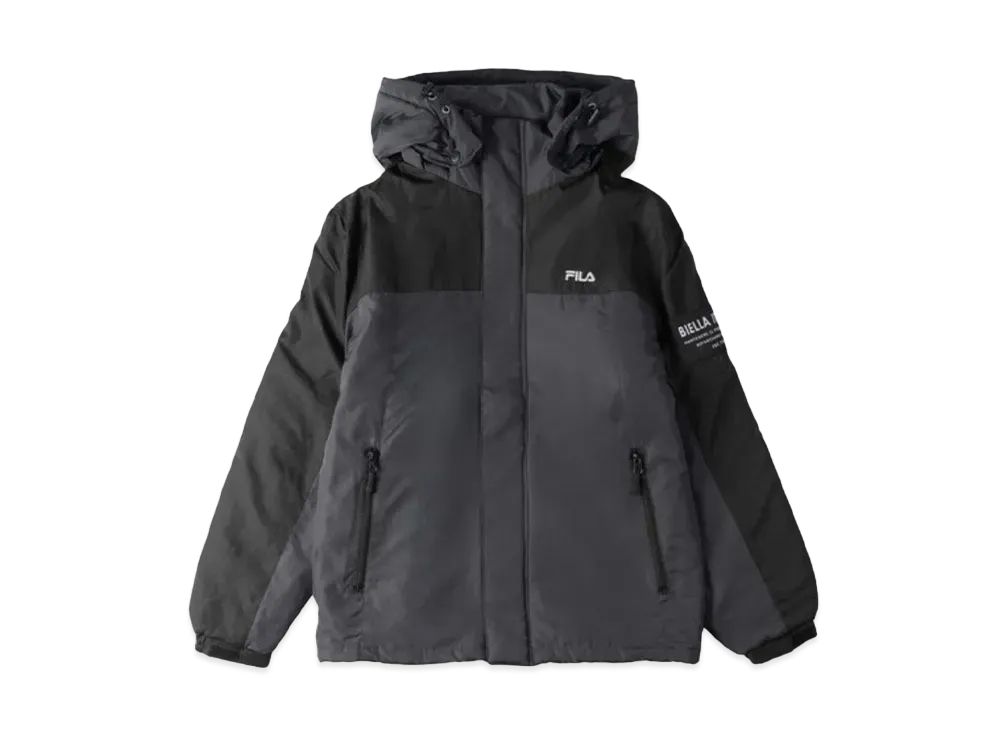 FILA One-Point Logo Embroidery Color Scheme Switching Aluminum Coating Filling Eco Down Jacket Outerwear "Gray"