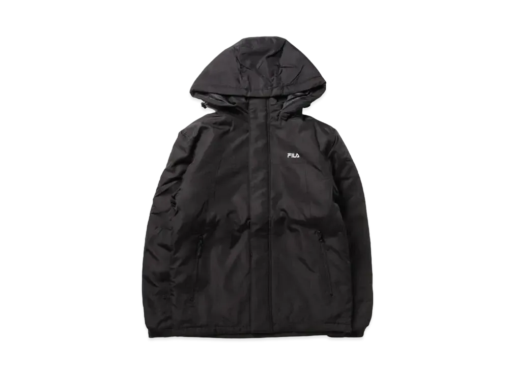 FILA One-Point Logo Embroidery Color Scheme Switching Aluminum Coating Filling Eco Down Jacket Outerwear "Black"