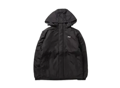 FILA One-Point Logo Embroidery Color Scheme Switching Aluminum Coating Filling Eco Down Jacket Outerwear "Black"