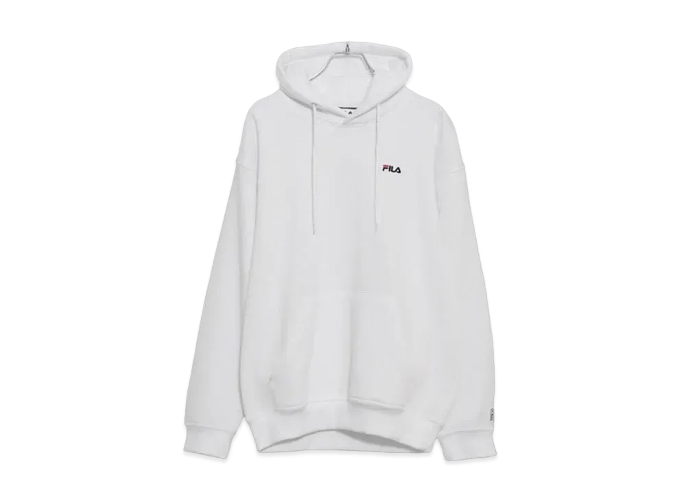 FILA One Point Logo Embroidery Pull Hoodie Sweatshirt Hoodie Hoodie Brushed Lining "White"