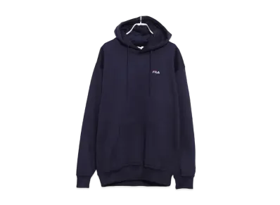 FILA One Point Logo Embroidery Pull Hoodie Sweatshirt Hoodie Hoodie Brushed Lining "Navy"