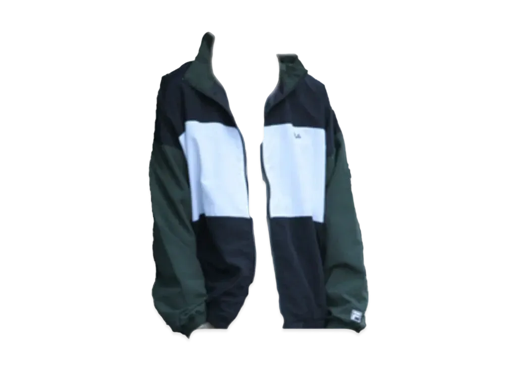 FILA One Point Logo Embroidery Nylon Switching Jacket "Black/Green"