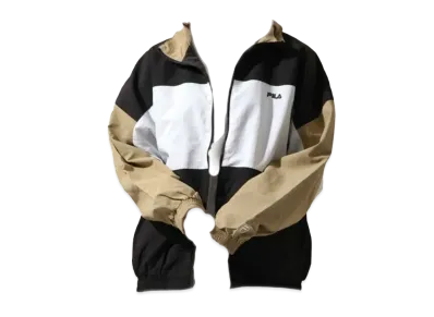 FILA One Point Logo Embroidery Nylon Switching Jacket "Black/Beige"