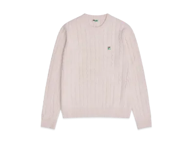 FILA+ Cabled Knitted Crewneck "Pure White"