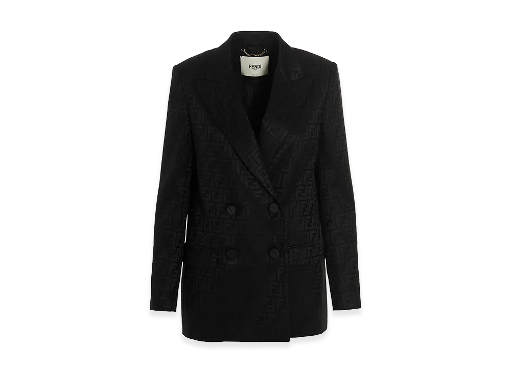 FENDI Women's Logo Blazer Jacket "Black"