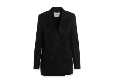 FENDI Women's Logo Blazer Jacket "Black"