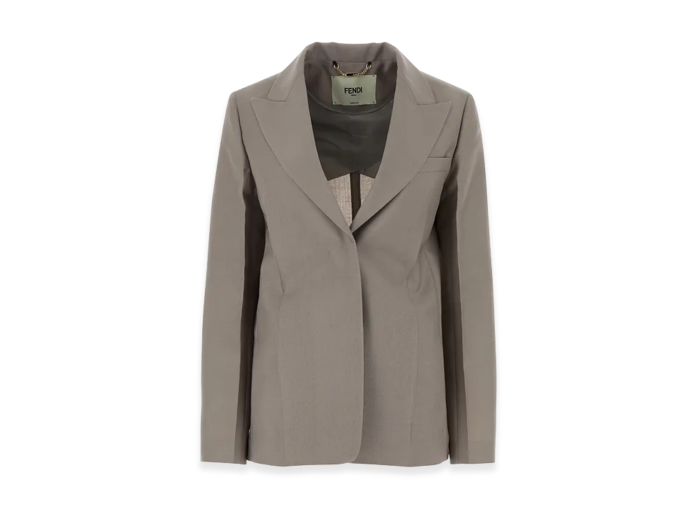 FENDI Women's Mohair Blend Blazer "Dove Gray"