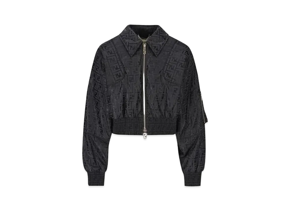 FENDI Jacket FF Jacquard Fabric Bomber "Black"