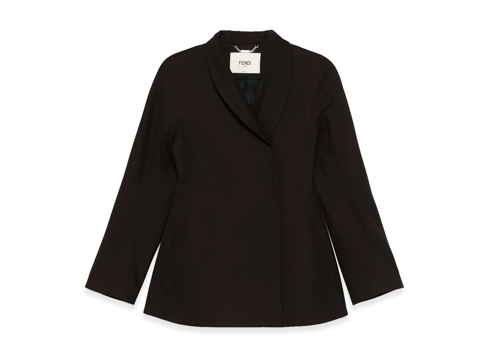 FENDI Women's Grain De Poudre Jacket "Dark Purple"