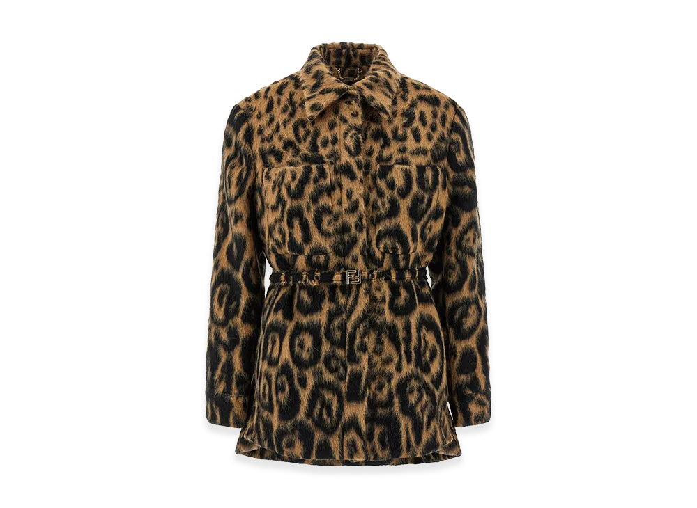 FENDI Women's Animalier Coat "Brown"