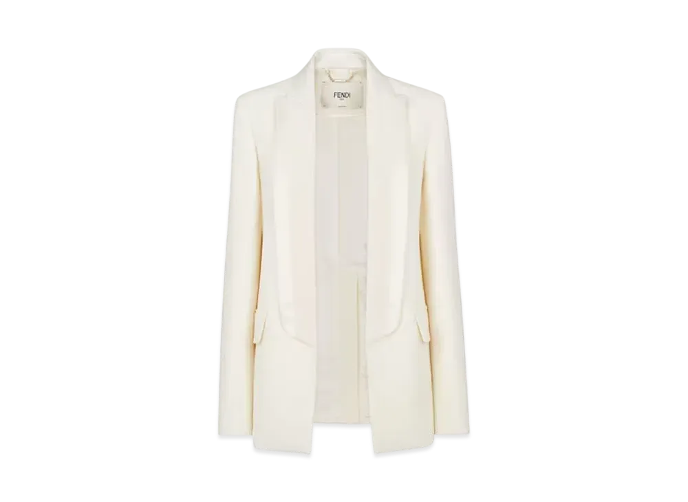 FENDI Women's Jacket Wool and Silk Blazer "White"