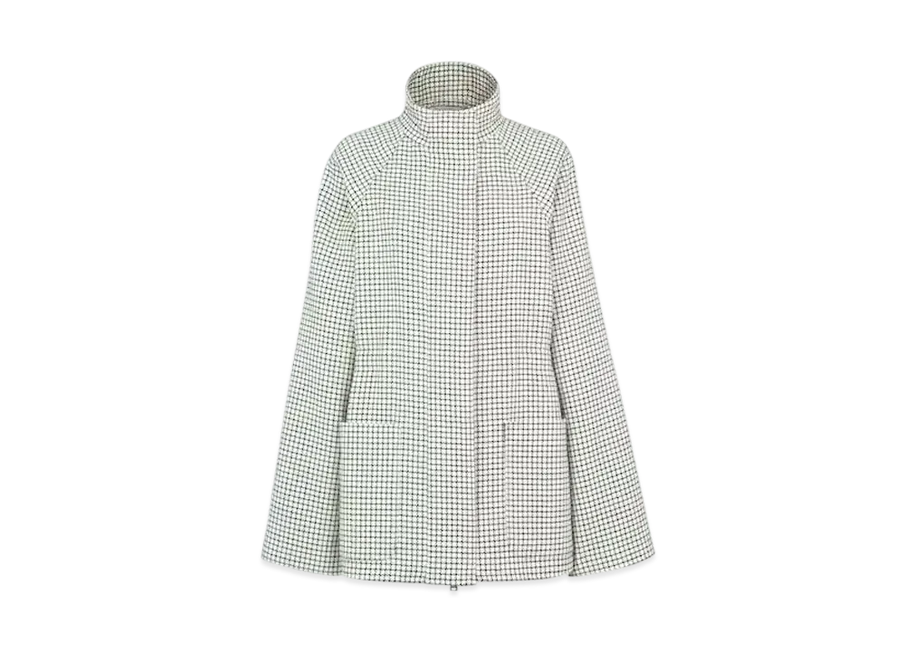 FENDI Women's Blouson Check Wool Jacket "White"