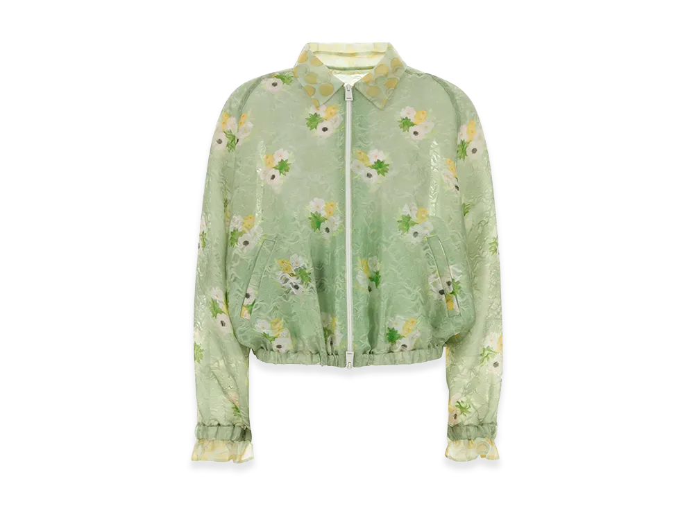 FENDI Women's Organza Bomber Jacket "Green"