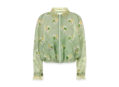 FENDI Women's Organza Bomber Jacket "Green"
