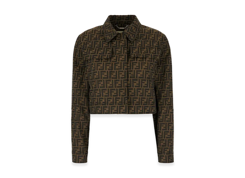 FENDI Women's FF Canvas Jacket "Brown"