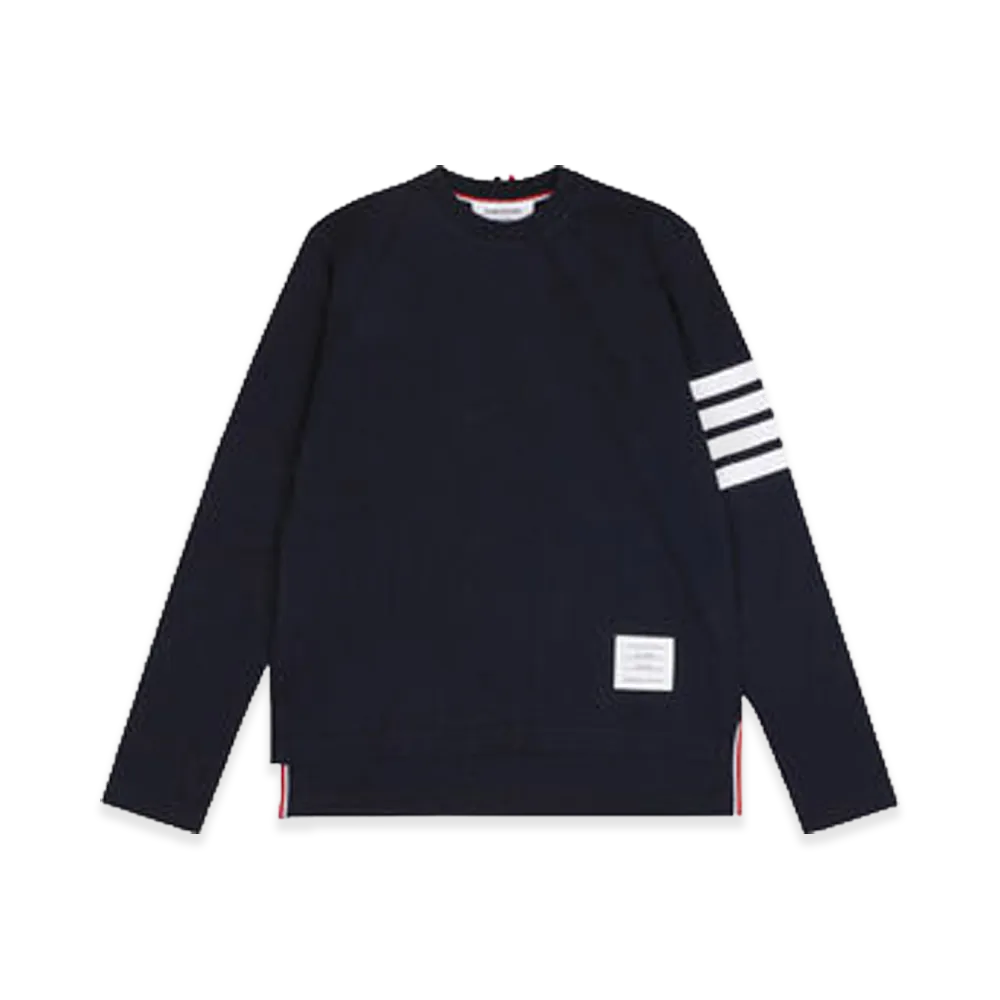 THOM BROWNE Jersey 4-Bar Long Sleeve T-Shirt "Navy"