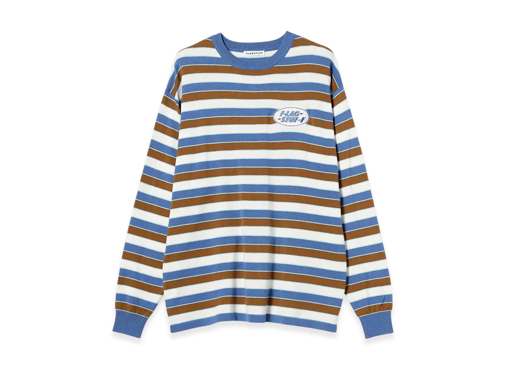 F-LAGSTUF-F Stripe LS Cotton Sweater "Blue"