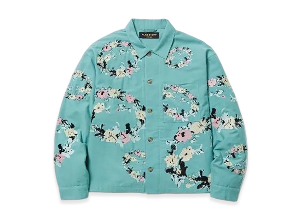 F-LAGSTUF-F Flower Embroidery Jacket "Mint"
