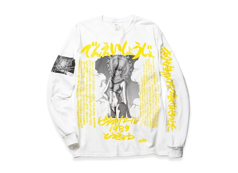 F-LAGSTUF-F x VIDEO GIRL "1989" L/S Tee "White/Yellow"