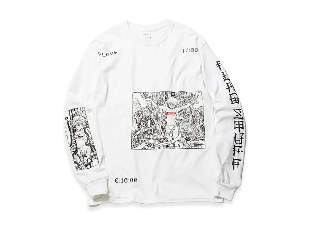 F-LAGSTUF-F x VIDEO GIRL "PLAY" L/S Tee "White"