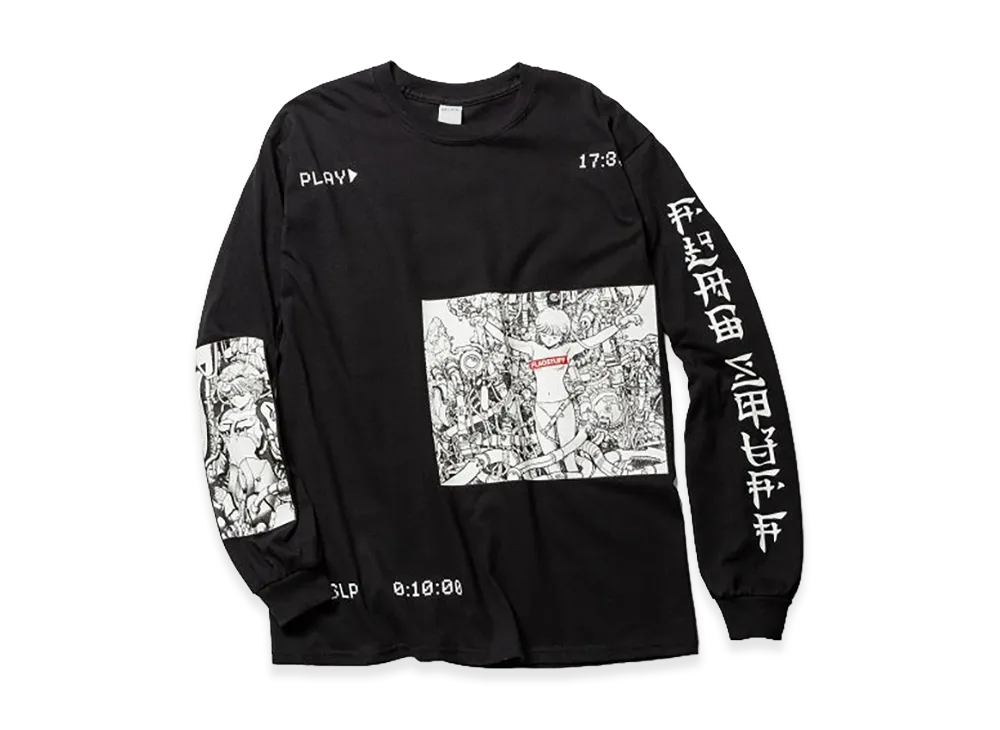 F-LAGSTUF-F x VIDEO GIRL "PLAY" L/S Tee "Black"